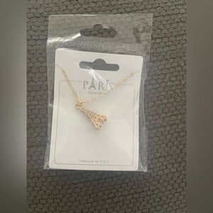 Gold Eiffel Tower Pendant Necklace